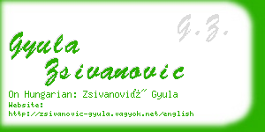 gyula zsivanovic business card